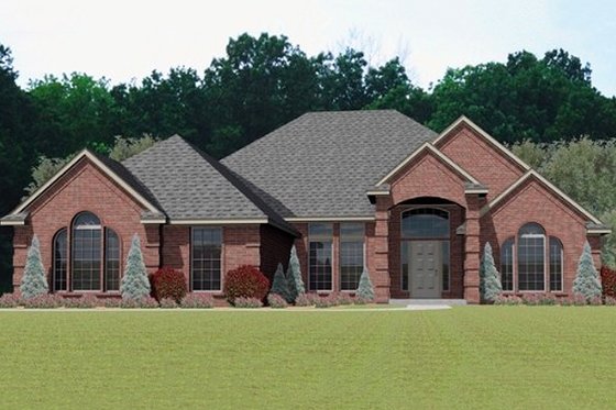 Exterior - Front Elevation for European House Plan #65-242 - 4 bed, 3 bath