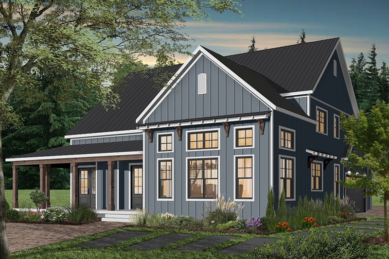 House Blueprint - Exterior - Rear Elevation for Farmhouse House Plan #23-2690 - 4 bed, 3.5 bath