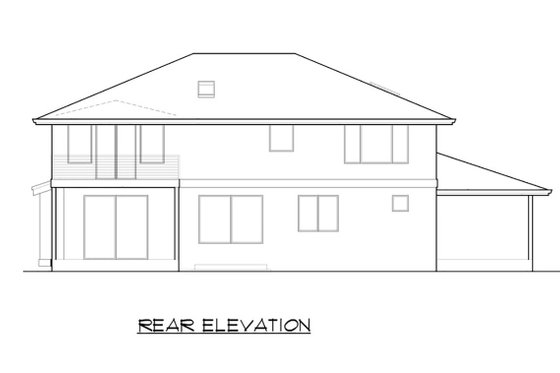 Exterior - Rear Elevation 1 for Contemporary House Plan #1066-80 - 4 bed, 3.5 bath