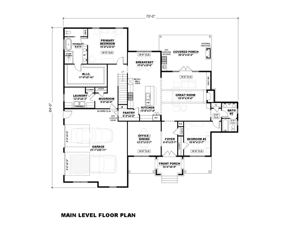 House Design - Floor Plan - Main Floor for Farmhouse House Plan #1117-45 - 4 bed, 3 bath