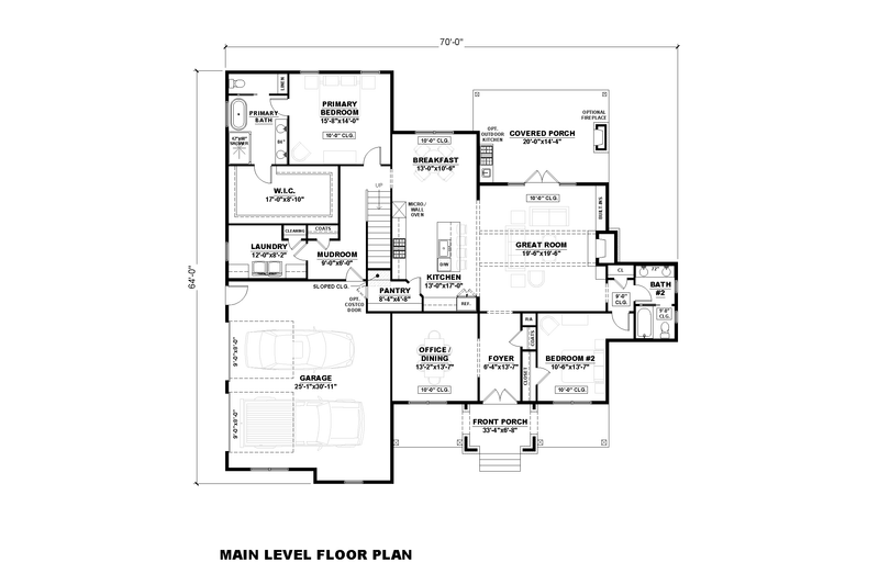 House Plan Design - Floor Plan - Main Floor for Farmhouse House Plan #1117-45 - 4 bed, 3 bath