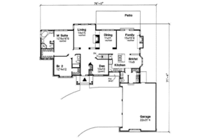 Floor Plan - Main Floor for European House Plan #50-169 - 3 bed, 2.5 bath