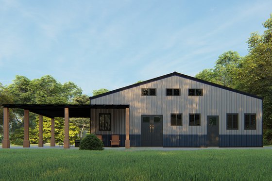 Exterior - Other Elevation 4 for Barndominium House Plan #1107-37 - 2 bed, 2.5 bath