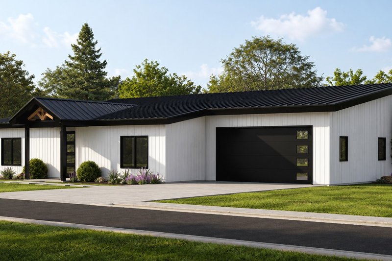 Architectural House Design - Exterior - Front Elevation 2 for Contemporary House Plan #1064-504 - 3 bed, 2 bath