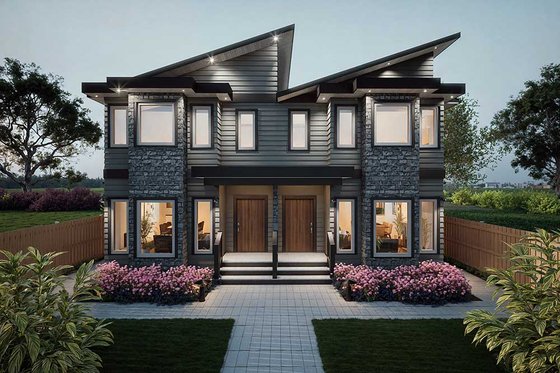 Exterior - Front Elevation 3 for Contemporary House Plan #1101-32 - 5 bed, 5 bath