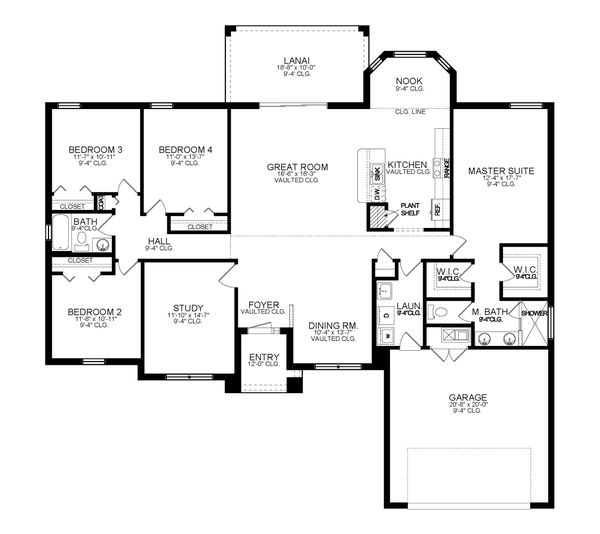House Blueprint - Ranch Floor Plan - Main Floor Plan #1058-192