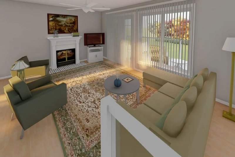 House Blueprint - Interior - Family Room for Farmhouse House Plan #126-253 - 3 bed, 3 bath