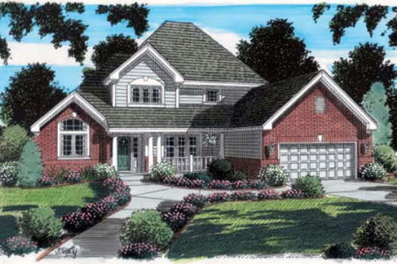 Exterior - Front Elevation 2 for Traditional House Plan #312-134 - 4 bed, 2.5 bath