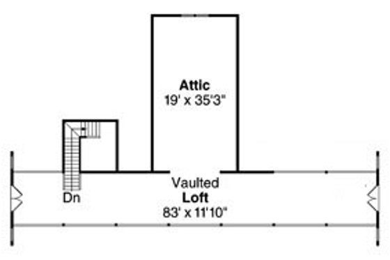 Floor Plan - Upper Floor for Country House Plan #124-798 - 1 bed, 1 bath