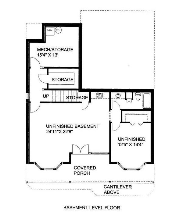 Country Floor Plan - Lower Floor Plan #117-808