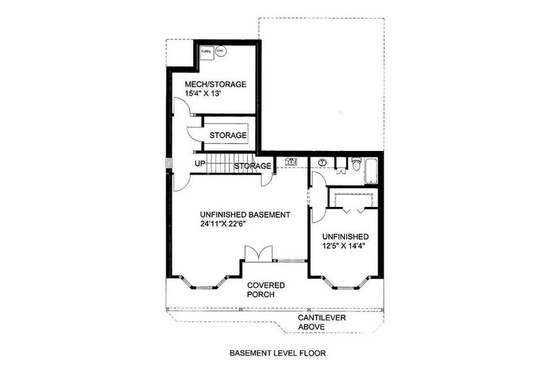 Dream House Plan - Floor Plan - Lower Floor for Country House Plan #117-808 - 3 bed, 3 bath