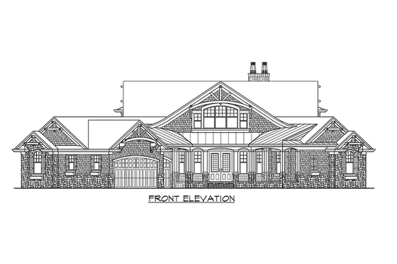 Exterior - Front Elevation 4 for Craftsman House Plan #132-229 - 5 bed, 5 bath