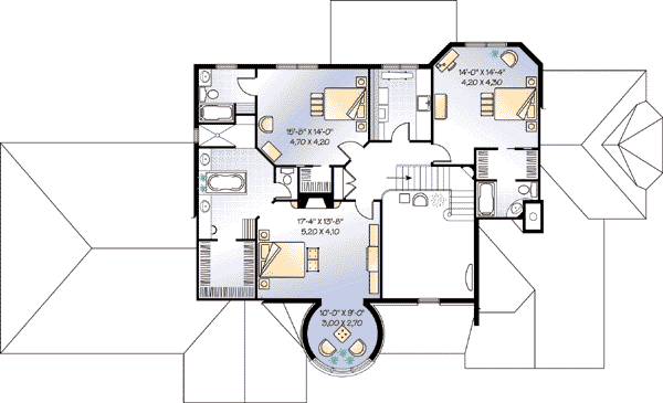 House Design - European Floor Plan - Upper Floor Plan #23-413