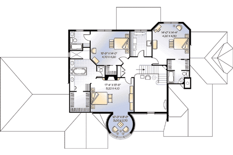 Dream House Plan - Floor Plan - Upper Floor for European House Plan #23-413 - 3 bed, 3.5 bath