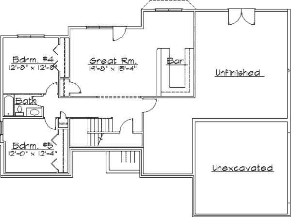 House Blueprint - European Floor Plan - Lower Floor Plan #31-111