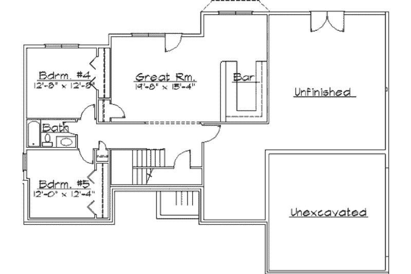 Home Plan - Floor Plan - Lower Floor for European House Plan #31-111 - 3 bed, 2 bath