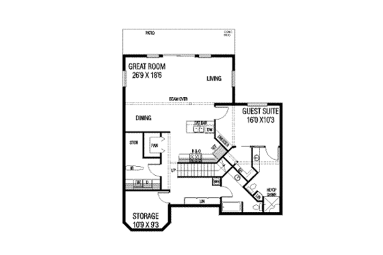 Floor Plan - Lower Floor for Traditional House Plan #60-607 - 5 bed, 5 bath