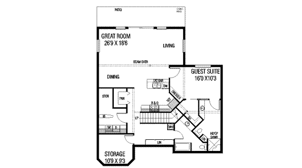 Home Plan - Traditional Floor Plan - Lower Floor Plan #60-607