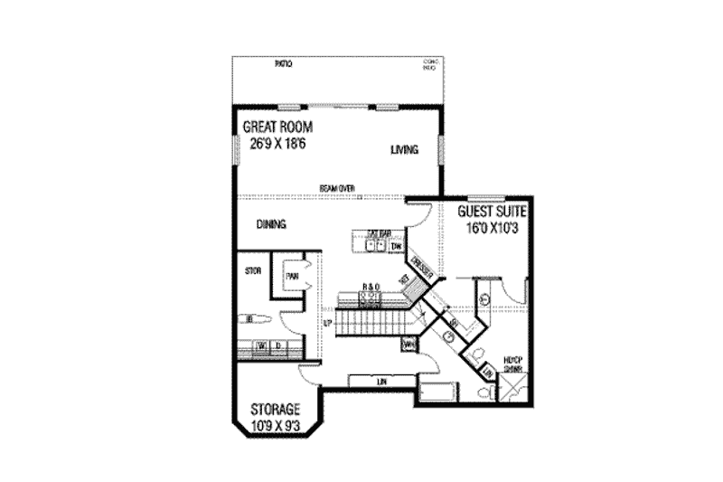 Home Plan - Floor Plan - Lower Floor for Traditional House Plan #60-607 - 5 bed, 5 bath
