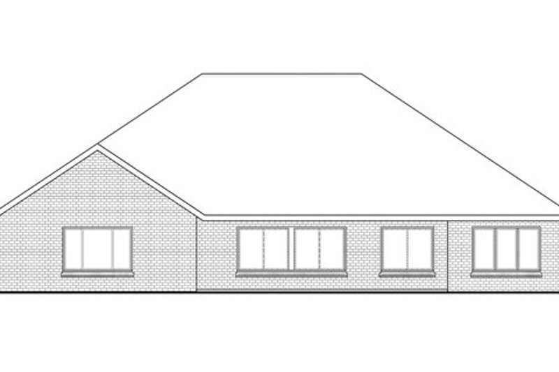 Dream House Plan - Exterior - Rear Elevation for Ranch House Plan #124-834 - 3 bed, 2.5 bath