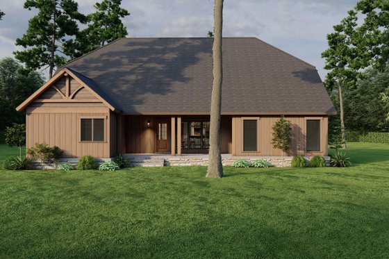 Exterior - Rear Elevation for Craftsman House Plan #17-2815 - 3 bed, 2 bath