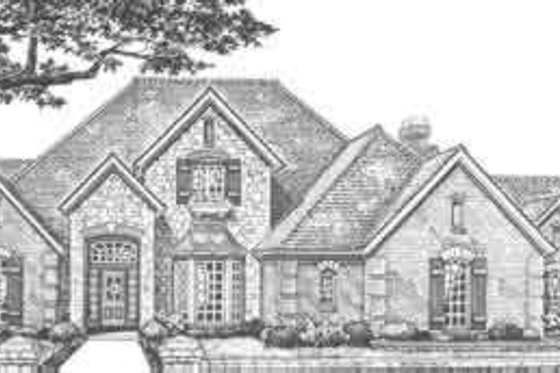 Exterior - Front Elevation for European House Plan #310-341 - 4 bed, 3.5 bath