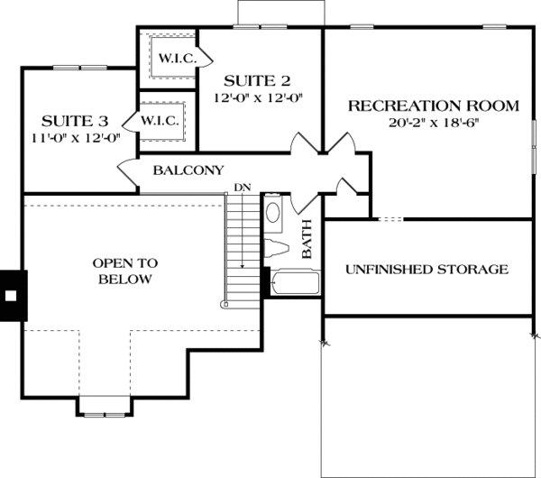Craftsman Floor Plan - Upper Floor Plan #453-85