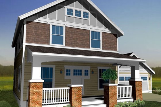 Exterior - Front Elevation for Craftsman House Plan #461-29 - 3 bed, 2.5 bath