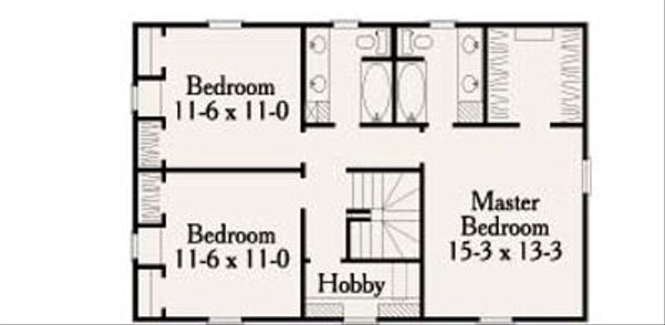 Country Floor Plan - Upper Floor Plan #406-249