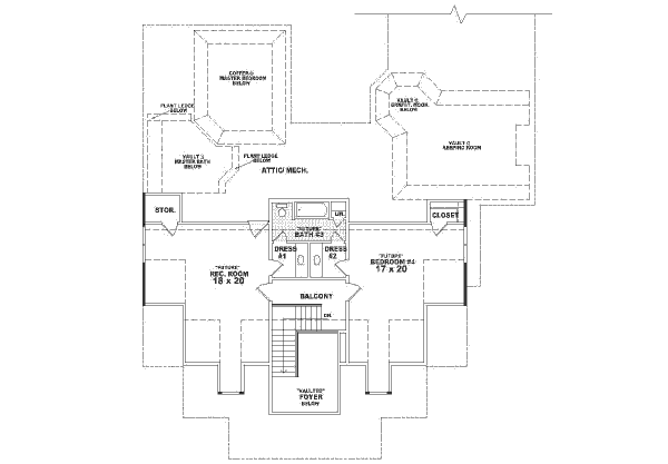 Southern Floor Plan - Upper Floor Plan #81-378