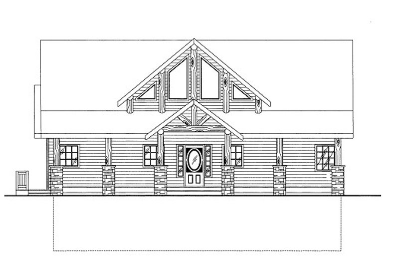 Home Plan - Exterior - Front Elevation for Log House Plan #117-675 - 3 bed, 2.5 bath