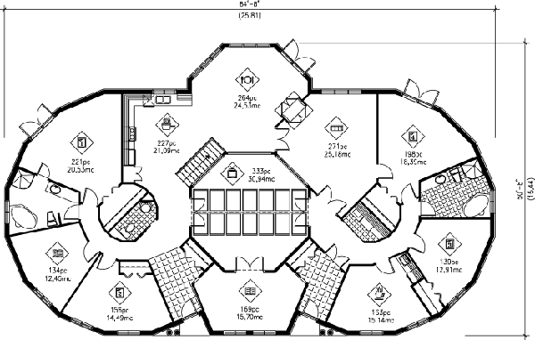 Architectural House Design - European Floor Plan - Main Floor Plan #25-4123