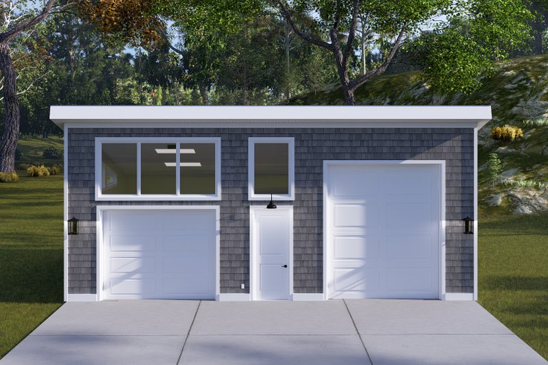 House Blueprint - Exterior - Front Elevation 3 for Contemporary House Plan #1060-486, 0 bath