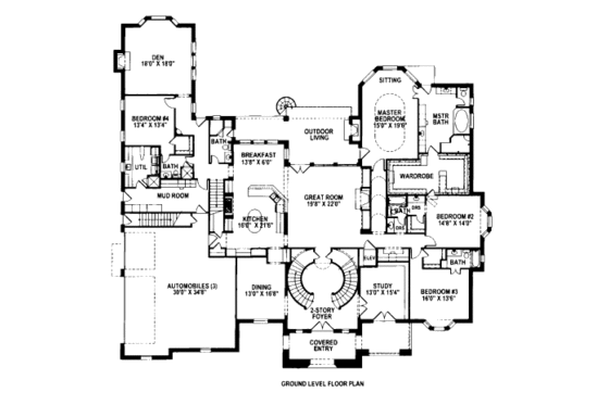 Floor Plan - Main Floor for European House Plan #141-326 - 6 bed, 7 bath