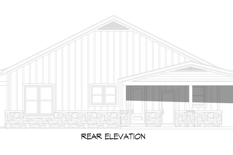 Architectural House Design - Exterior - Rear Elevation 1 for Barndominium House Plan #932-1141 - 4 bed, 3 bath