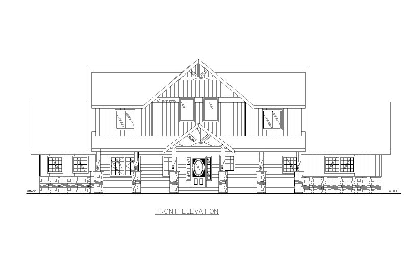 Home Plan - Exterior - Front Elevation 3 for Farmhouse House Plan #117-980 - 6 bed, 5 bath