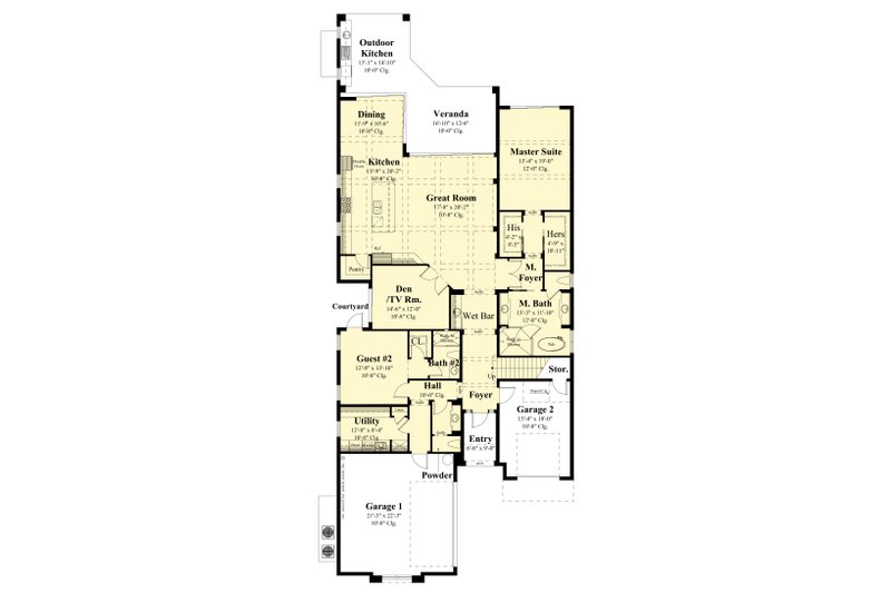 Dream House Plan - Floor Plan - Main Floor for Contemporary House Plan #930-538 - 5 bed, 4.5 bath