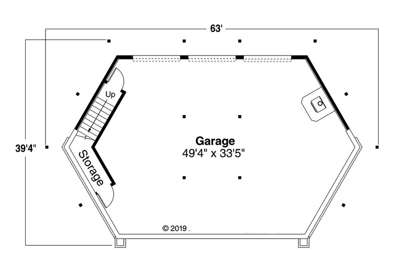 House Blueprint - Floor Plan - Lower Floor for Prairie House Plan #124-1198, 0 bath