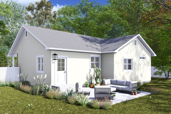 Exterior - Rear Elevation for Ranch House Plan #1060-423 - 2 bed, 2 bath