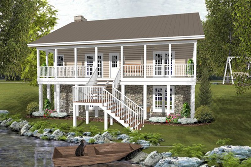 Architectural House Design - Exterior - Rear Elevation for Country House Plan #56-697 - 2 bed, 1.5 bath