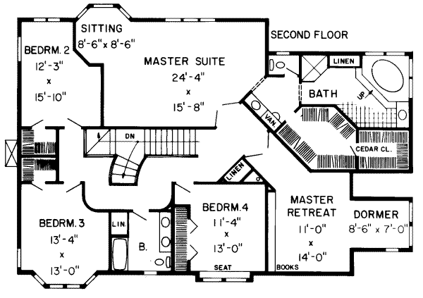 Country Floor Plan - Upper Floor Plan #312-245
