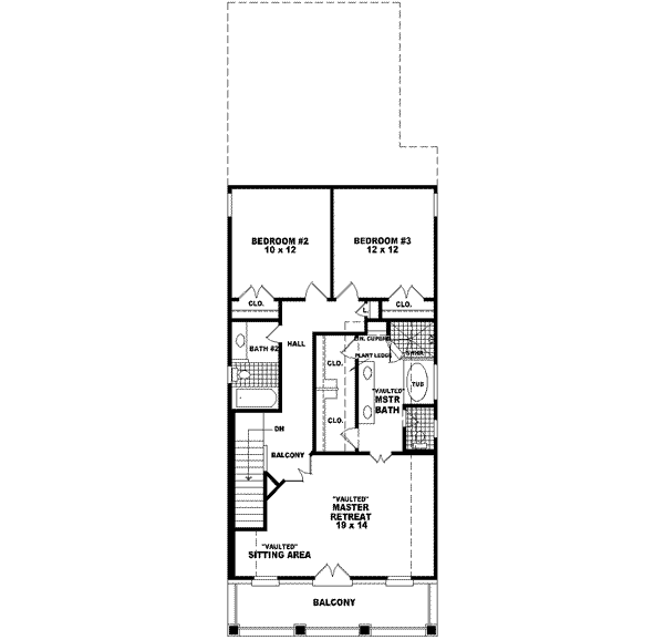Southern Floor Plan - Upper Floor Plan #81-446