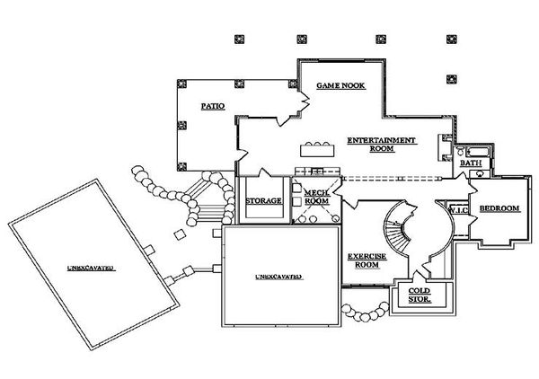 Home Plan - European Floor Plan - Lower Floor Plan #5-431