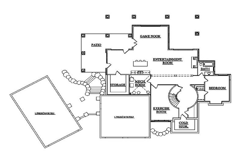 Dream House Plan - Floor Plan - Lower Floor for European House Plan #5-431 - 6 bed, 5.5 bath