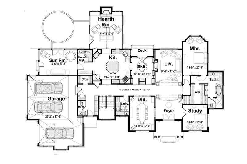 Dream House Plan - Floor Plan - Main Floor for Farmhouse House Plan #928-422 - 5 bed, 5.5 bath
