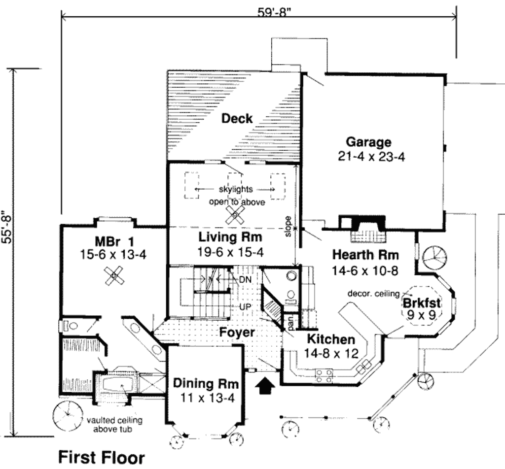 Floor Plan - Main Floor for Traditional House Plan #312-233 - 4 bed, 3.5 bath