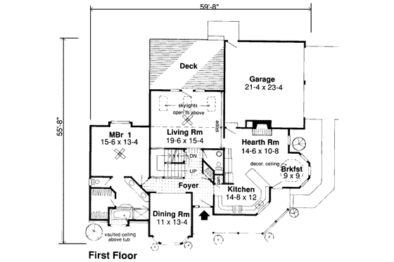 Floor Plan - Main Floor for Traditional House Plan #312-233 - 4 bed, 3.5 bath