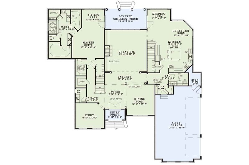 Dream House Plan - Floor Plan - Main Floor for European House Plan #17-577 - 4 bed, 5 bath