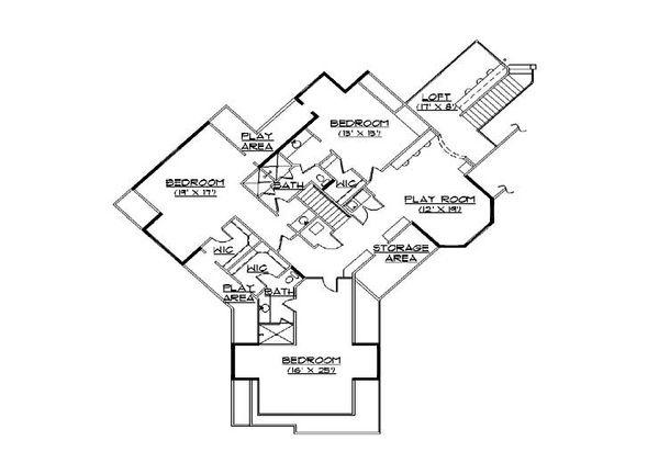 European Floor Plan - Upper Floor Plan #5-448