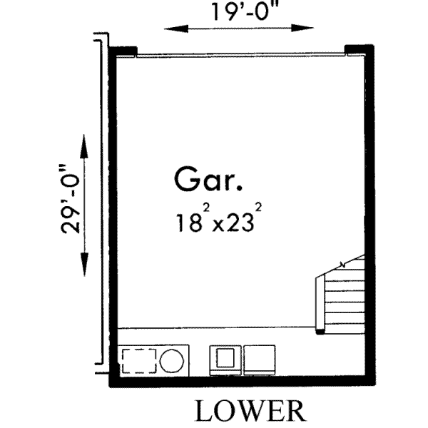 Floor Plan - Lower Floor for Traditional House Plan #303-357 - 2 bed, 2.5 bath